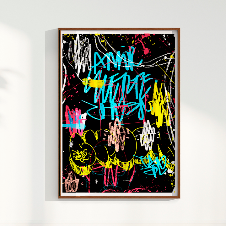 Quadro Abstrato Preto por Samuel Choer