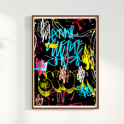 Quadro Abstrato Preto por Samuel Choer