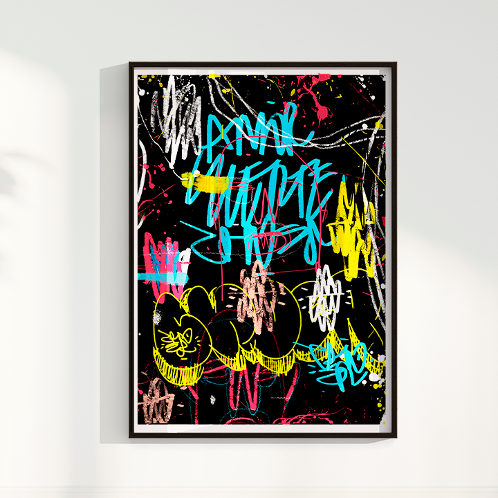 Quadro Abstrato Preto por Samuel Choer