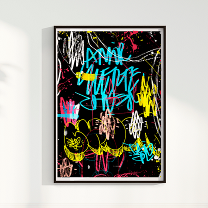 Quadro Abstrato Preto por Samuel Choer