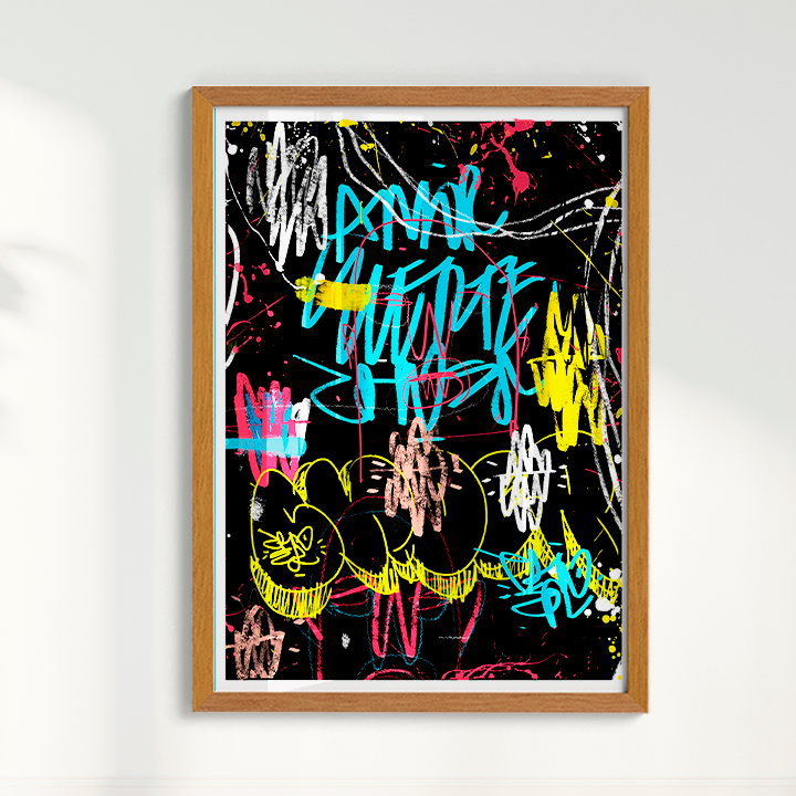 Quadro Abstrato Preto por Samuel Choer