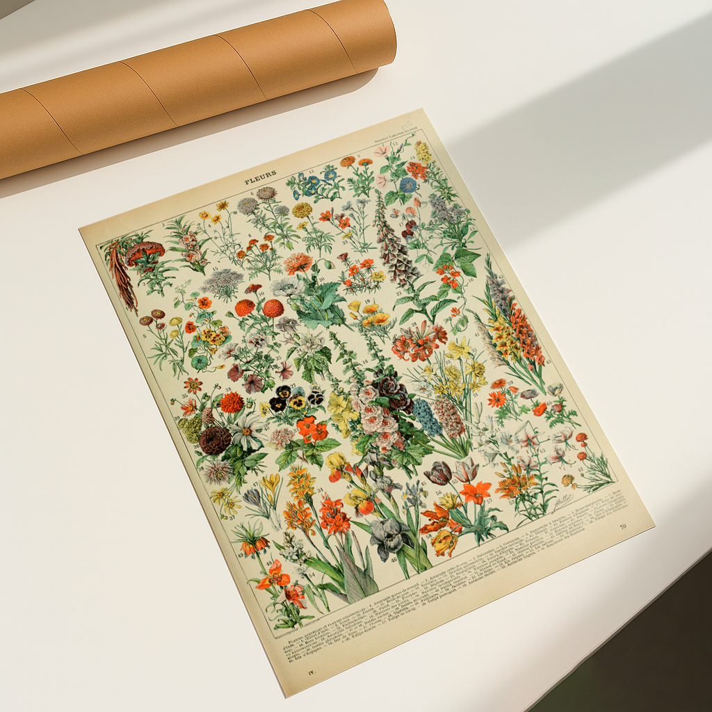 Print Fleurs II - flores vintage 2 - A3 Pronta Entrega