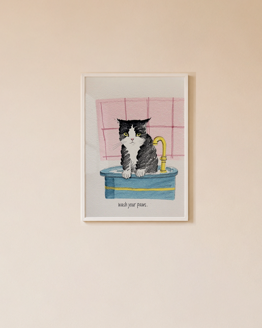 Quadro Wash your Paw - A3 - Pronta Entrega