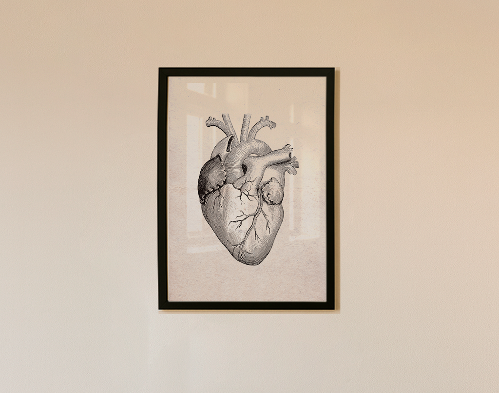 Quadro Heart Vintage tamanho A3 - Pronta Entrega