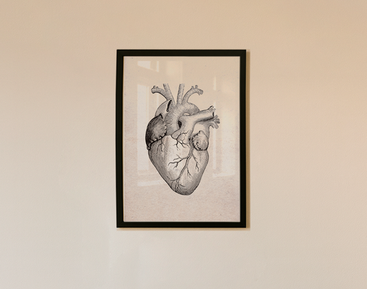 Quadro Heart Vintage tamanho A3 - Pronta Entrega