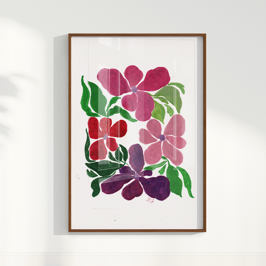 Quadro abstrato Floral II por Aquarelando