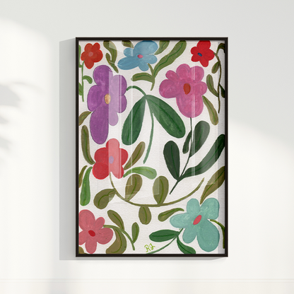 Quadro abstrato Floral III por Aquarelando