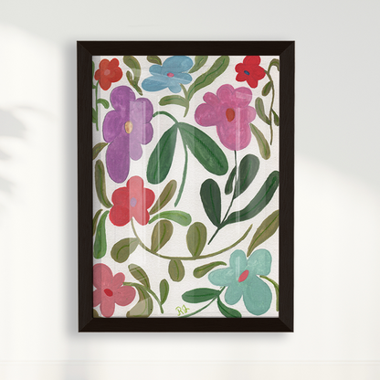 Quadro abstrato Floral III por Aquarelando