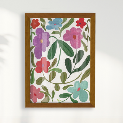 Quadro abstrato Floral III por Aquarelando