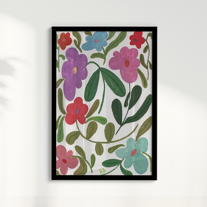 Quadro abstrato Floral III por Aquarelando