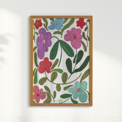 Quadro abstrato Floral III por Aquarelando