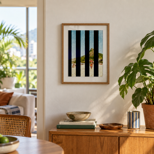 Quadro RIO - Entre Listras - Azul por Larissa Heitmann Tiragem Limitada