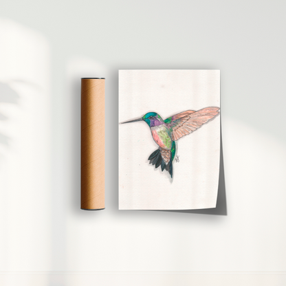 Quadro Beija Flor Aquarelando 26 por Rayana Karoline