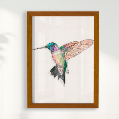 Quadro Beija Flor Aquarelando 26 por Rayana Karoline