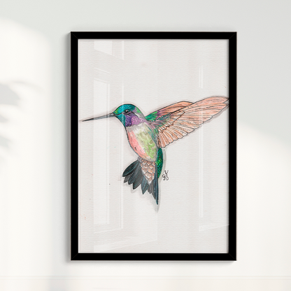Quadro Beija Flor Aquarelando 26 por Rayana Karoline
