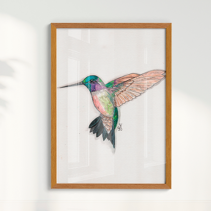 Quadro Beija Flor Aquarelando 26 por Rayana Karoline