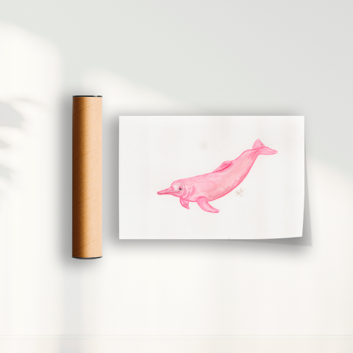 Quadro Boto cor de rosa por Rayana Karoline