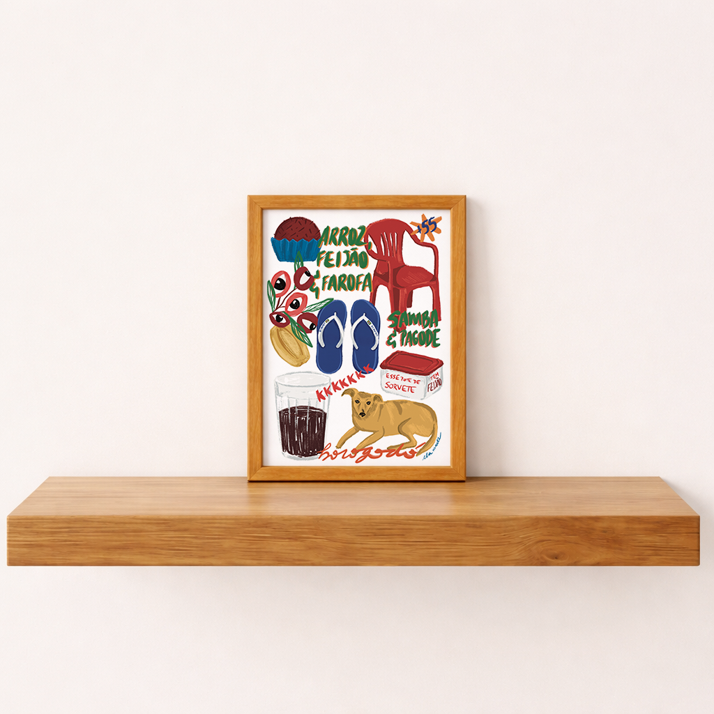 Quadro Brasil com S por Ela Marte A5 - Pronta Entrega