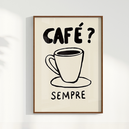 Quadro Café Sempre por Bruna Miyuki