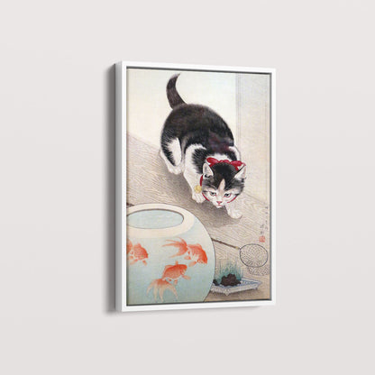 Quadro Cat and goldfish bowl (1933) por Ohara Koson
