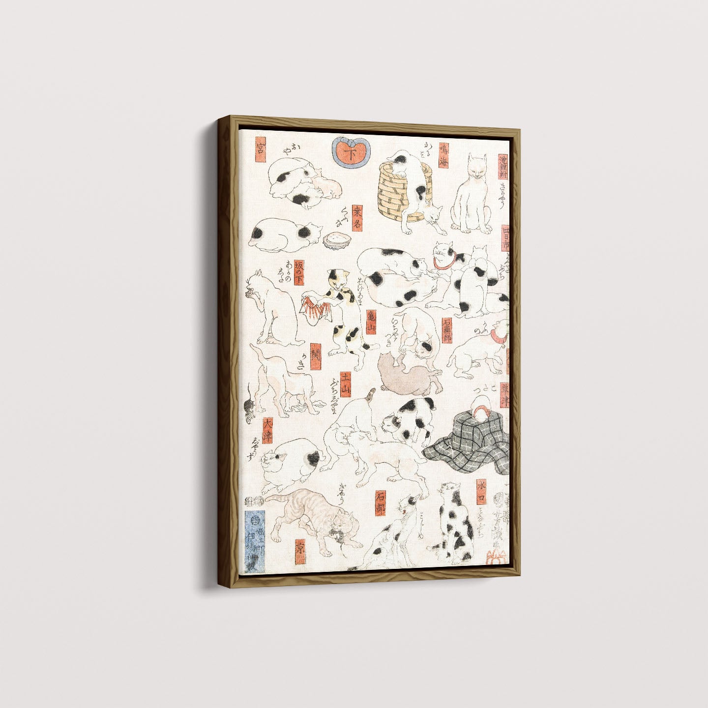 Quadro Gatos arte japonesa vintage de Utagawa Kuniyoshi