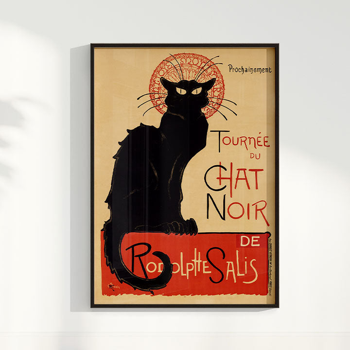 Quadro Poster Vintage Chat noir