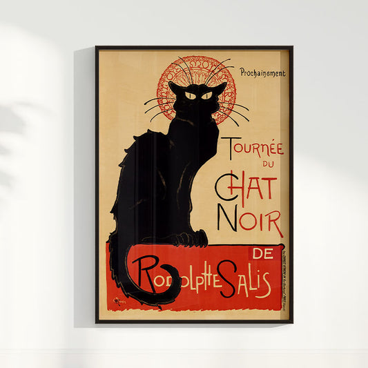 Quadro Poster Vintage Chat noir