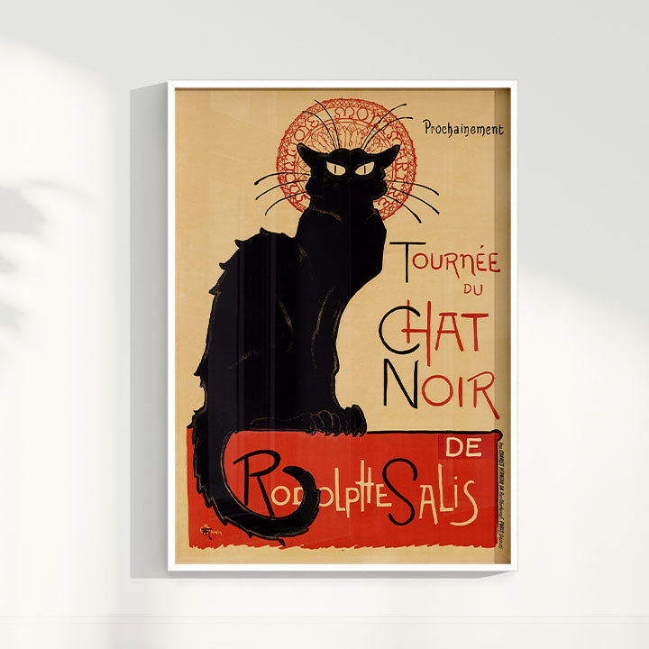 Quadro Poster Vintage Chat noir