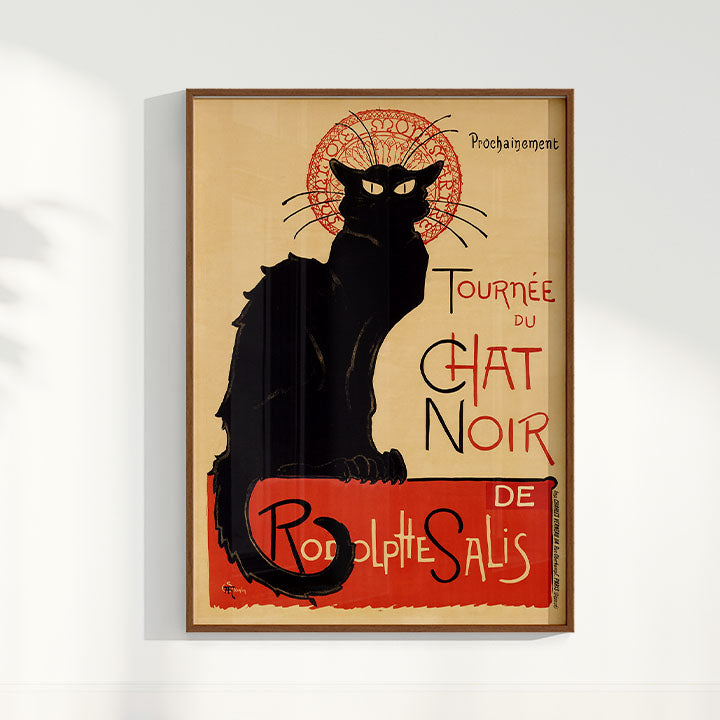 Quadro Poster Vintage Chat noir