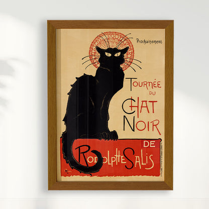 Quadro Poster Vintage Chat noir