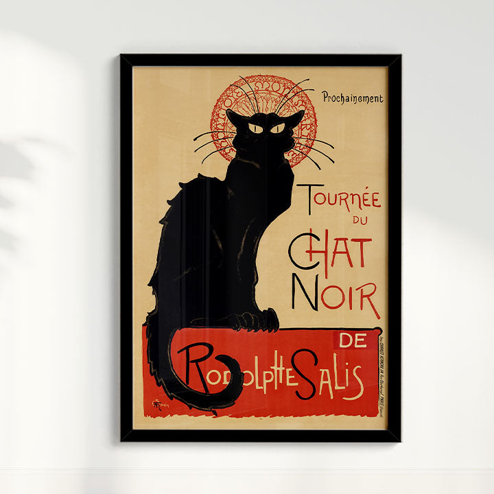 Quadro Poster Vintage Chat noir