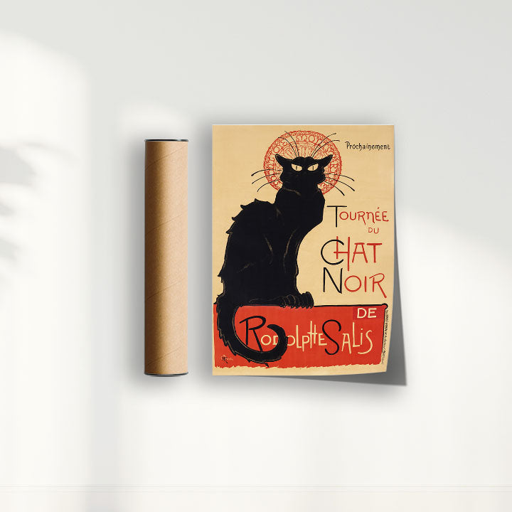 Quadro Poster Vintage Chat noir