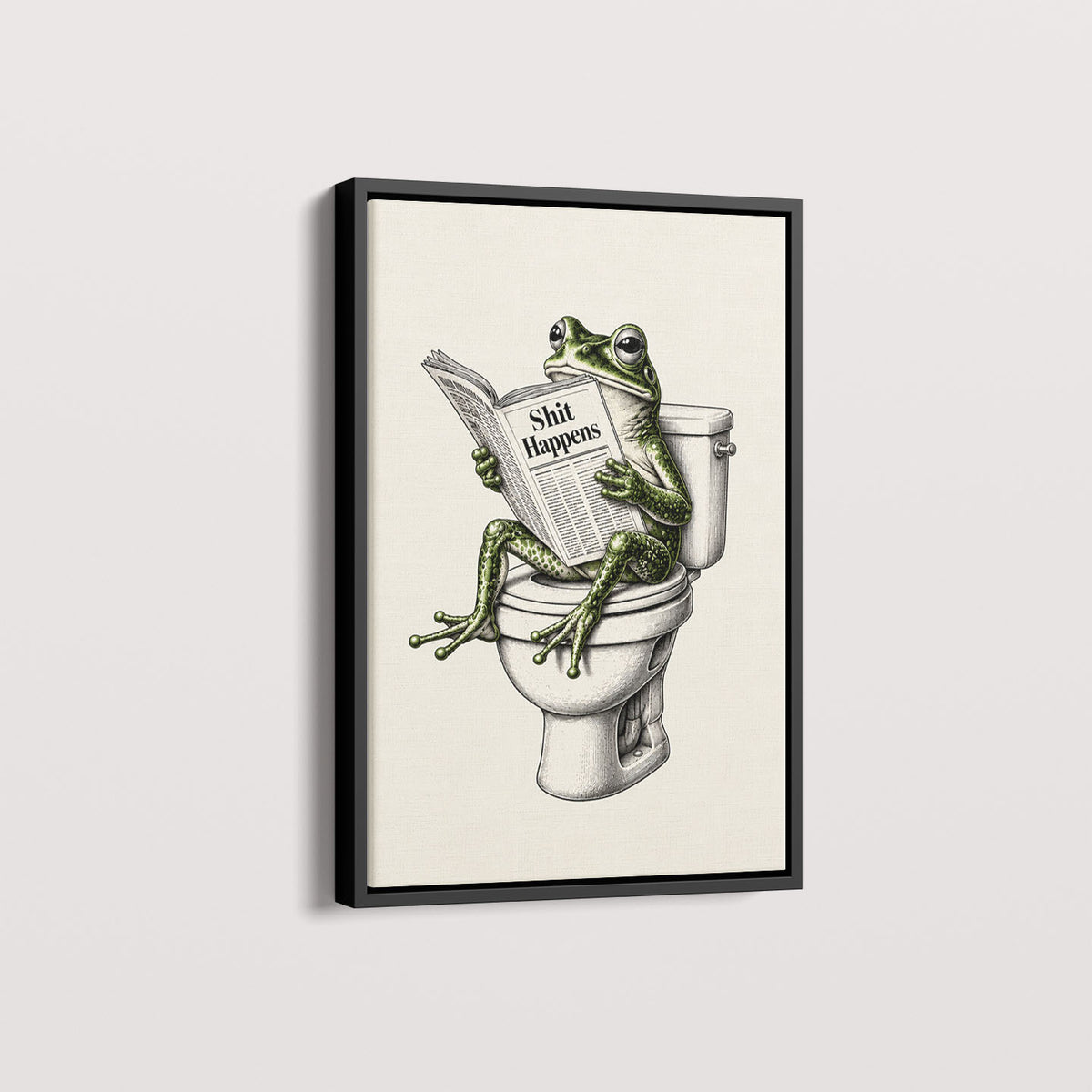 Quadro Sapo no lavabo