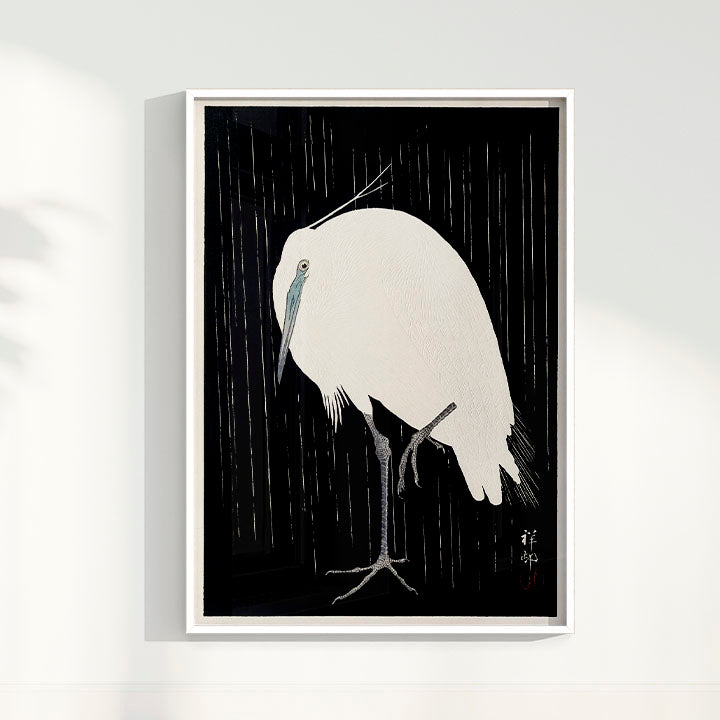 Quadro Garça arte japonesa de Ohara Koson