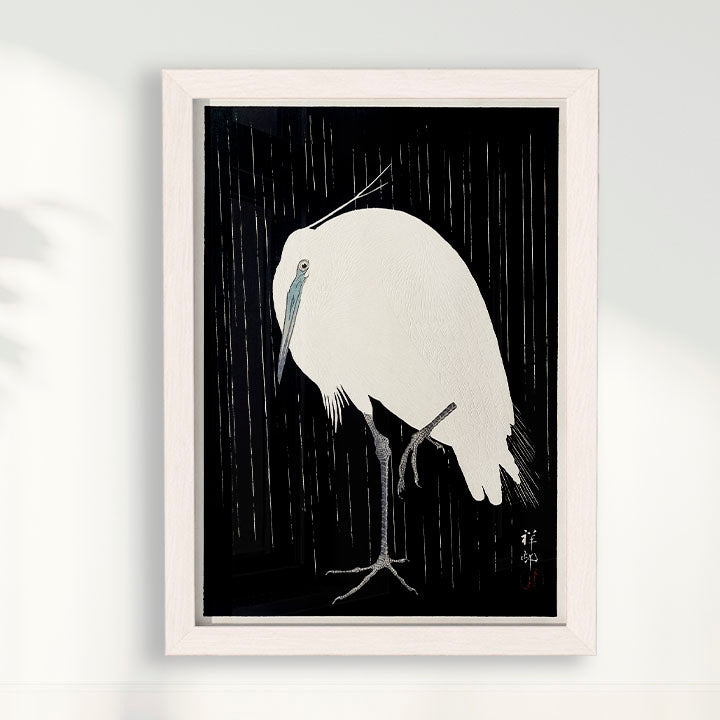 Quadro Garça arte japonesa de Ohara Koson