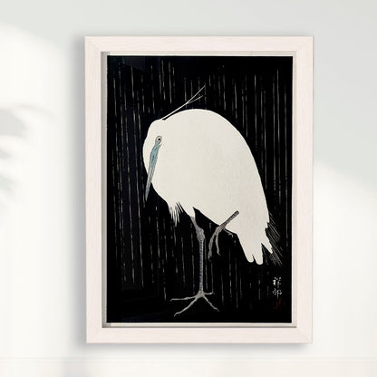 Quadro Garça arte japonesa de Ohara Koson