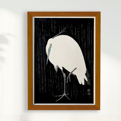 Quadro Garça arte japonesa de Ohara Koson