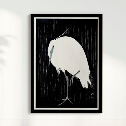 Quadro Garça arte japonesa de Ohara Koson