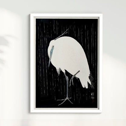 Quadro Garça arte japonesa de Ohara Koson