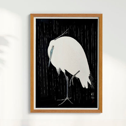 Quadro Garça arte japonesa de Ohara Koson