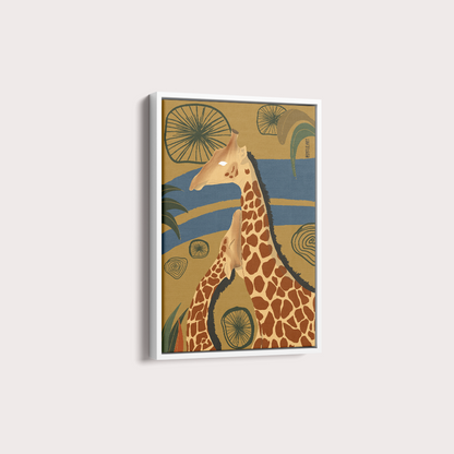 Girafa fundo Azul por Intui.Art