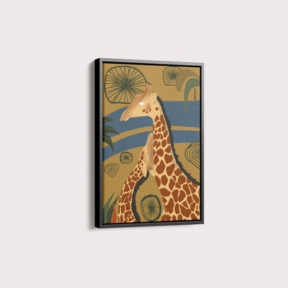 Girafa fundo Azul por Intui.Art