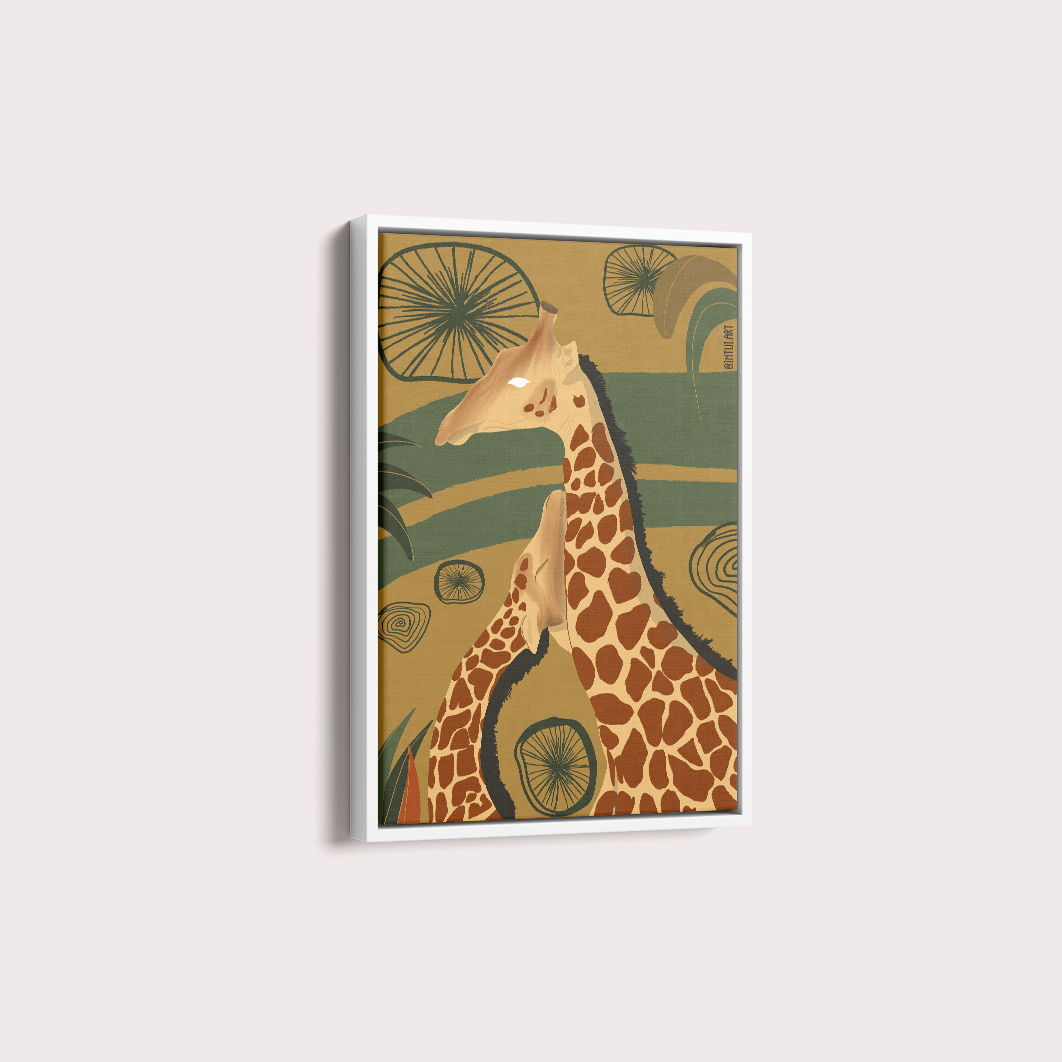 Girafa fundo Verde por Intui.Art
