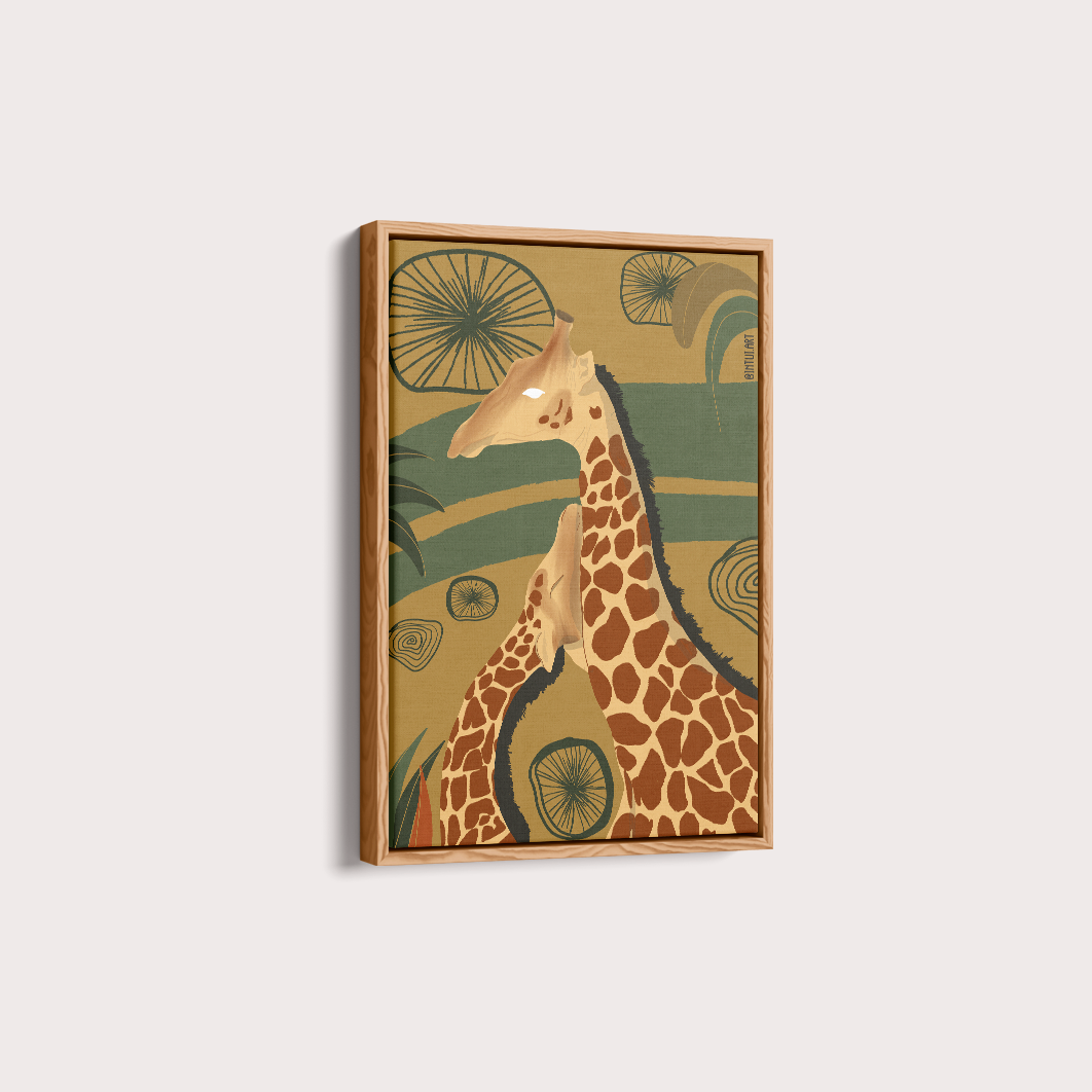 Girafa fundo Verde por Intui.Art