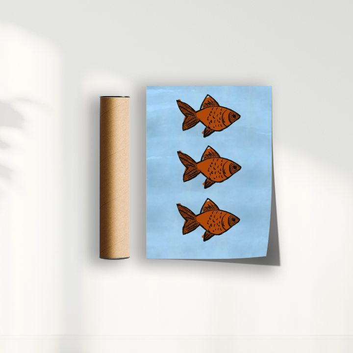 Quadro Gold Fish II por Bruna Miyuki