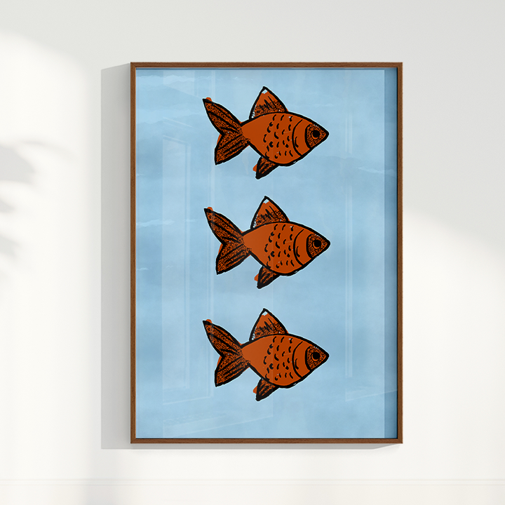 Quadro Gold Fish II por Bruna Miyuki
