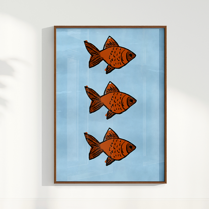 Quadro Gold Fish II por Bruna Miyuki