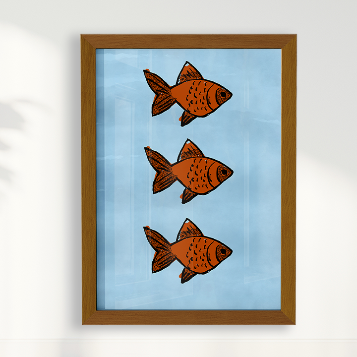 Quadro Gold Fish II por Bruna Miyuki