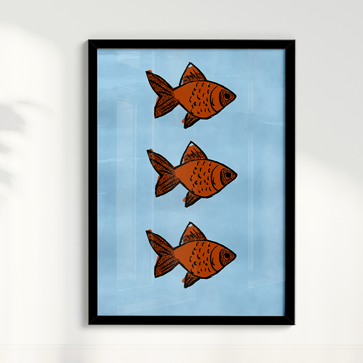 Quadro Gold Fish II por Bruna Miyuki