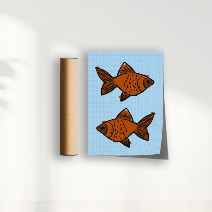 Quadro Gold Fish I por Bruna Miyuki